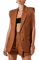 ASTR the Label Kyrie Extended Shoulder Linen Vest Almond at Nordstrom,