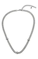 Kurt Geiger London Eagle Head Station Necklace in Rhodium at Nordstrom