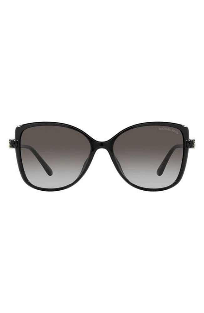 Michael Kors Malta 57mm Gradient Butterfly Sunglasses in Black at Nordstrom