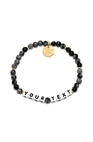 Little Words Project Snowflake Custom Beaded Stretch Bracelet in Black at Nordstrom, Size Small