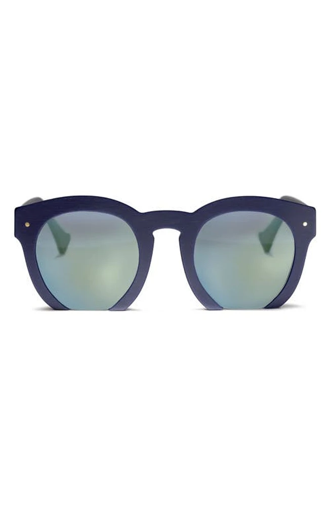 Grey Ant Fromone 50mm Round Sunglasses in Navy/Grey at Nordstrom