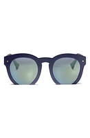 Grey Ant Fromone 50mm Round Sunglasses in Navy/Grey at Nordstrom