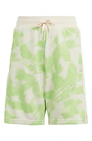 adidas Kids' Tie Dye Drawstring Shorts White/Green Spark at