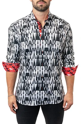 Maceoo Einstein Whitenoise White Contemporary Fit Button-Up Shirt at Nordstrom,