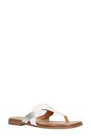 TUSCANY by Easy Street Abriana Flip Flop in White /Silver Faux Leather at Nordstrom, Size 6