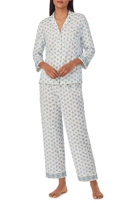 Lauren Ralph Print Cotton Blend Pajamas Blue Flower at Nordstrom,