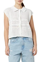 Noisy may Vega Pointelle Cap Sleeve Sweater Eggnog at Nordstrom,