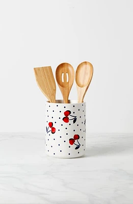 Kate Spade New York vintage cherry dot 4-piece crock & utensils in Multi at Nordstrom