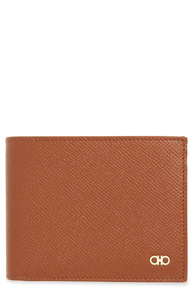 FERRAGAMO Double Gancio Leather Bifold Wallet in New Cognac at Nordstrom