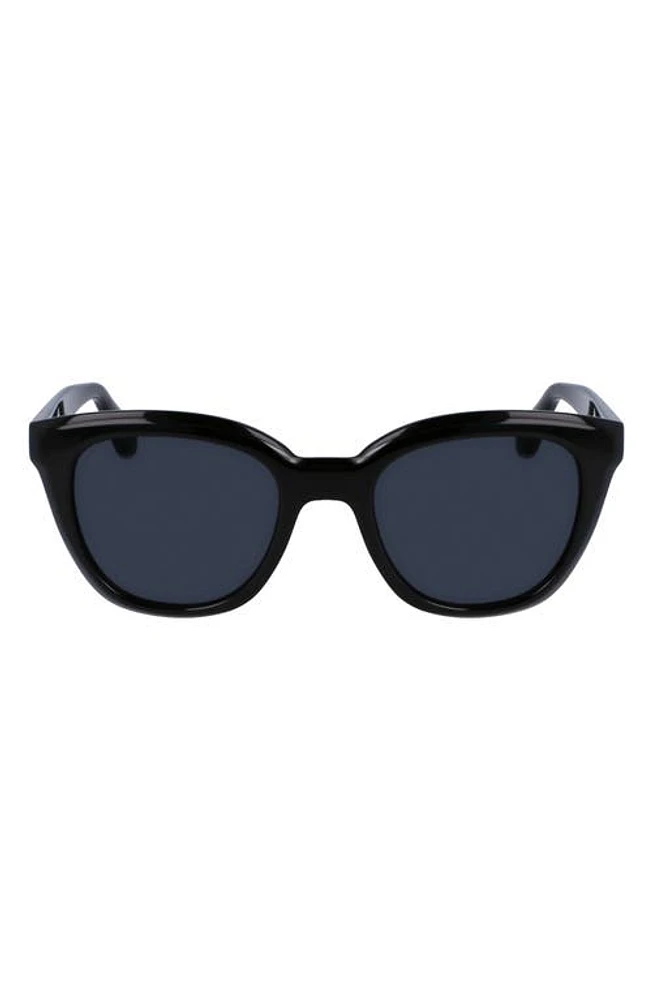 FERRAGAMO Classic Logo Tea Cup 52mm Round Sunglasses in Black at Nordstrom