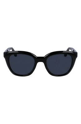 FERRAGAMO Classic Logo Tea Cup 52mm Round Sunglasses in Black at Nordstrom