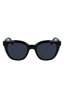 FERRAGAMO Classic Logo Tea Cup 52mm Round Sunglasses in Black at Nordstrom