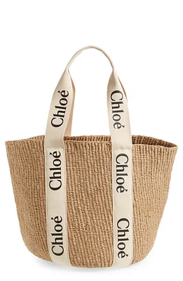 Chloé x Mifuko Large Woody Basket Tote in White at Nordstrom