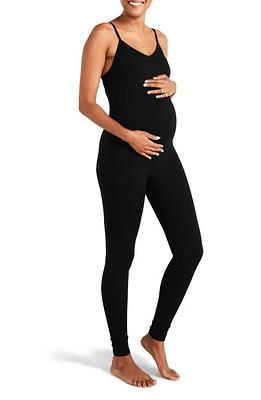 HATCH The Body Rib Maternity Unitard Black at Nordstrom,