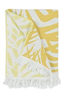 Matouk Zebra Palm Print Beach Towel in Canary at Nordstrom