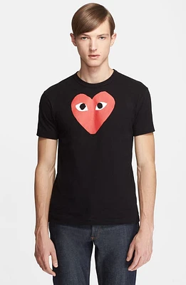 Comme des Garçons PLAY Heart Graphic T-Shirt Black at Nordstrom,