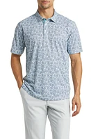 Swannies Preston Floral Golf Polo Aqua at Nordstrom,