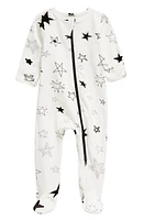 Norani Stars Stretch Organic Cotton Footie in Black/White at Nordstrom, Size 9-12M