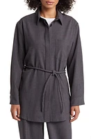 Masai Copenhagen Idune Long Sleeve Belted Tunic Top Dark Grey Melange at Nordstrom,