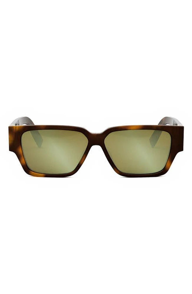 DIOR CD Diamond S5I 56mm Geometric Sunglasses in Blonde Havana /Brown Mirror at Nordstrom