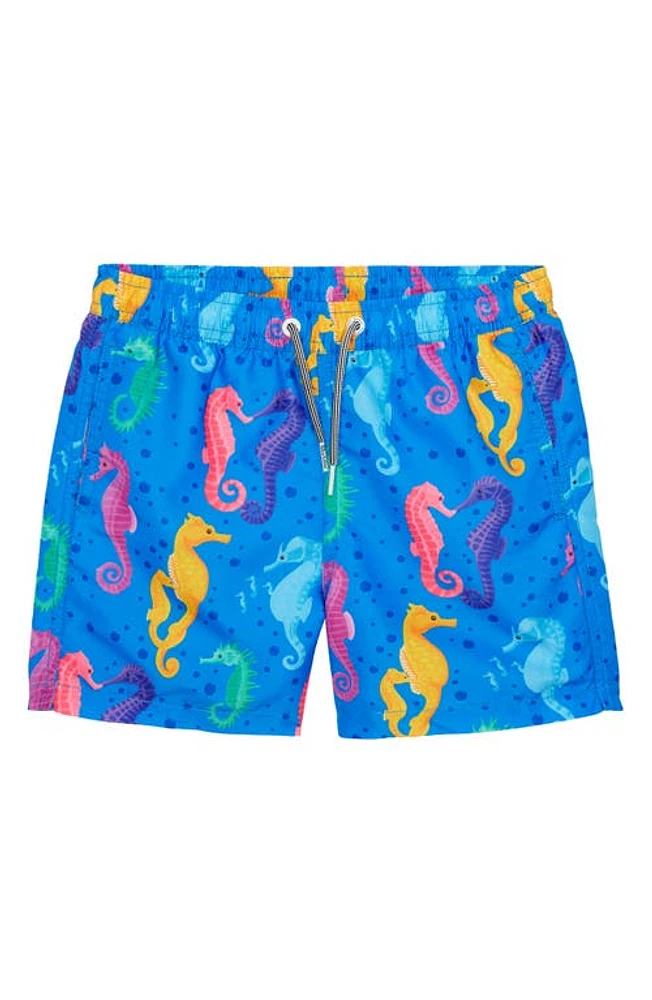 Boardies Kids' Seahorses Swim Trunks in Blue at Nordstrom, Size 13Y