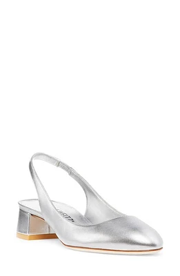 Stuart Weitzman Vivienne 35 Slingback Pump Silver Mestizo at Nordstrom,