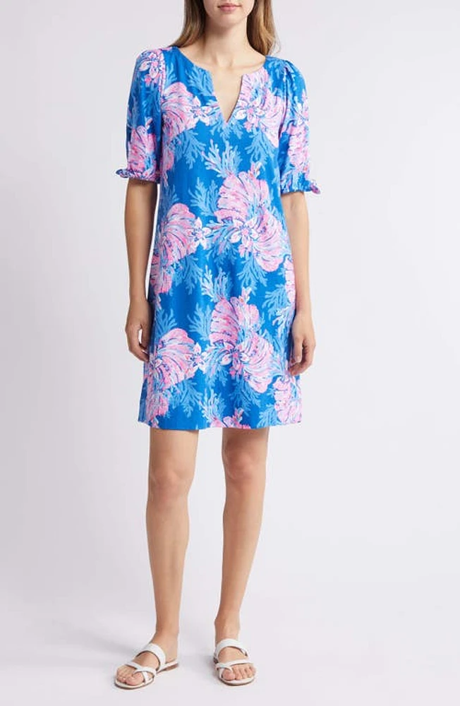 Lilly Pulitzer Easley Puff Sleeve Cotton Knit Dress Multi For The Fans at Nordstrom,