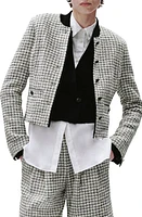 rag & bone Carmen Check Cotton Blend Tweed Jacket Blackwhite at Nordstrom,