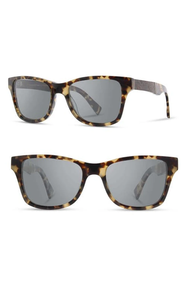 Shwood 'Canby' 53mm Polarized Sunglasses in Havana/Elm Burl/Grey at Nordstrom