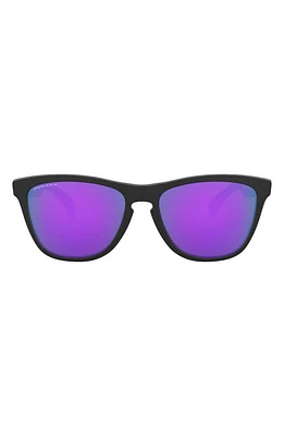 Oakley 55mm Polarized Square Sunglasses in Matte Black/Prizm Violet at Nordstrom