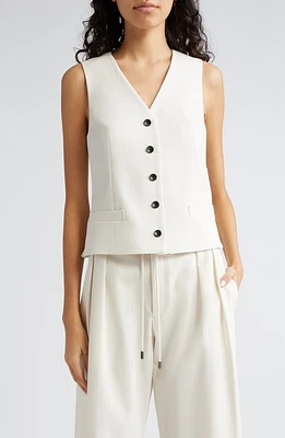 Maria McManus Organic Cotton Tailored Vest Ivory at Nordstrom,