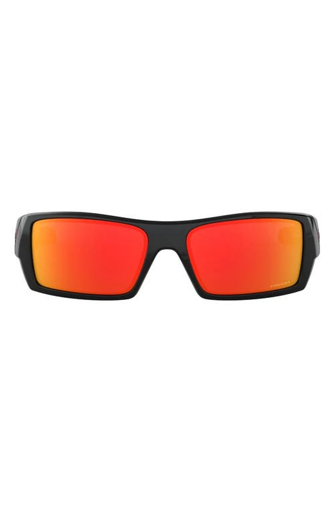 Oakley Gascan 60mm Prizm Polarized Rectangle Sunglasses in Polished Black/Prizm Ruby at Nordstrom