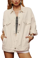 Reformation Brooks Oversize Organic Cotton Denim Jacket Fior Di Latte at Nordstrom,