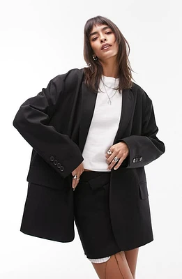 Topshop Extreme Oversize Grandad Blazer in Black at Nordstrom, Size 4 Us