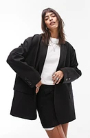 Topshop Extreme Oversize Grandad Blazer in Black at Nordstrom, Size 4 Us