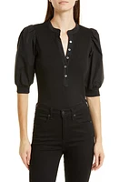 Veronica Beard Coralee Front Button Blouse Black at Nordstrom,