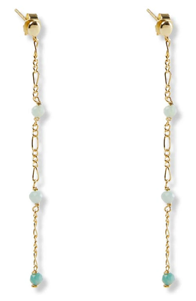 Argento Vivo Sterling Silver Stone Figaro Chain Linear Earrings in Gold at Nordstrom