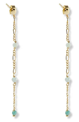 Argento Vivo Sterling Silver Stone Figaro Chain Linear Earrings in Gold at Nordstrom