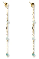 Argento Vivo Sterling Silver Stone Figaro Chain Linear Earrings in Gold at Nordstrom