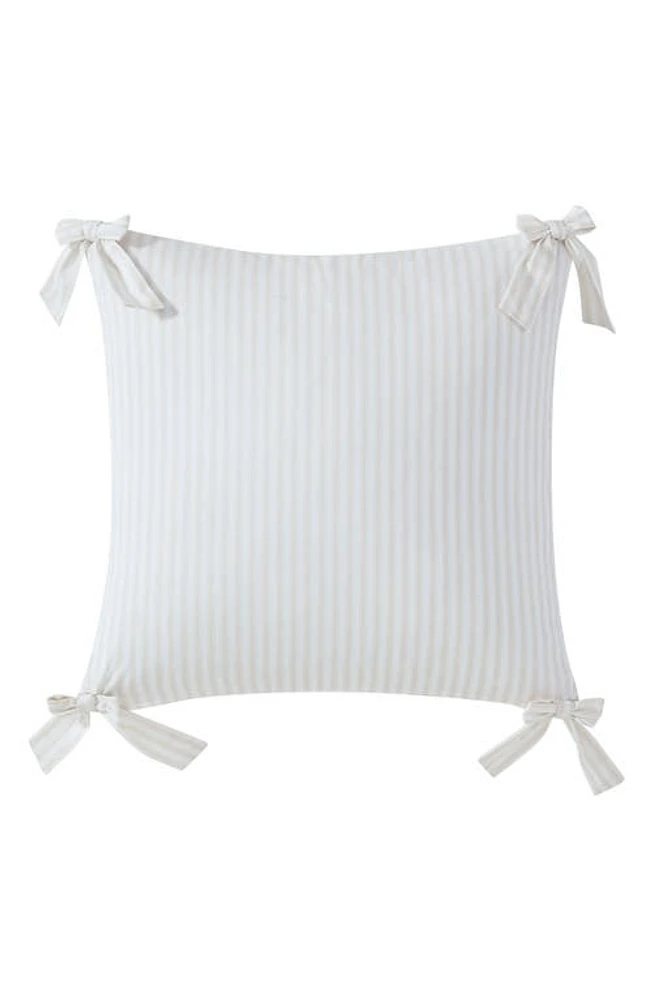 Peri Home Pinstripe Bow Accent Pillow in Taupe at Nordstrom