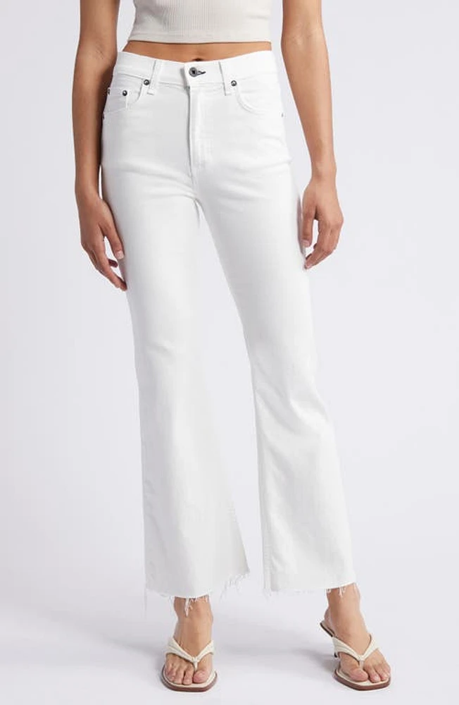 ASKK NY Geek Raw Hem Ankle Flare Jeans Ivory at Nordstrom,