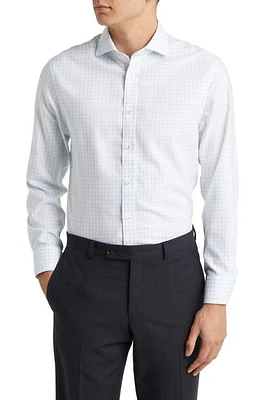 Charles Tyrwhitt Slim Fit Non-Iron Grid Dress Shirt in Cornflower Blue at Nordstrom, Size 15 - 33