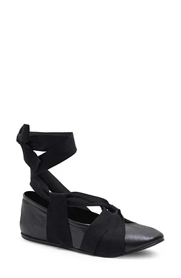 Free People Cece Ankle Strap Flat in Black at Nordstrom, Size 6.5