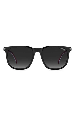 Carrera Eyewear 54mm Rectangular Sunglasses in Black Grey Shaded at Nordstrom