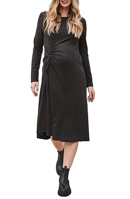 Angel Maternity Eloise Long Sleeve Knit Dress Charcoal at Nordstrom,