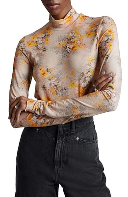 & Other Stories Floral Mock Neck Top Beige Dusty Light at Nordstrom, Regular