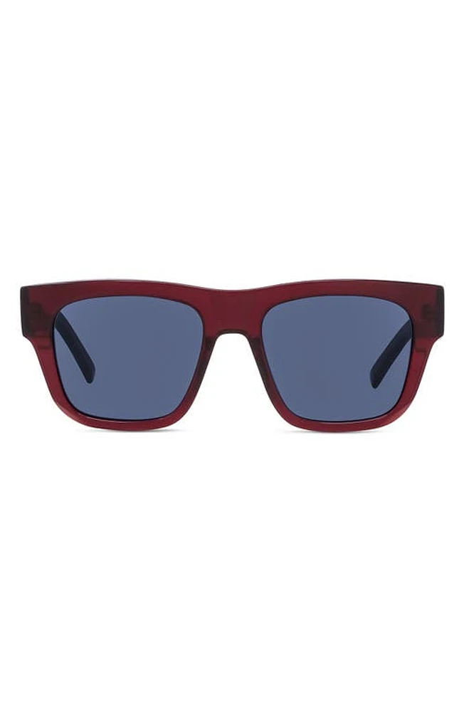 Givenchy 52mm Polarized Square Sunglasses in Shiny Bordeaux /Blue at Nordstrom