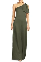 Sachin & Babi Chelsea One-Shoulder Gown Moss Green at Nordstrom,