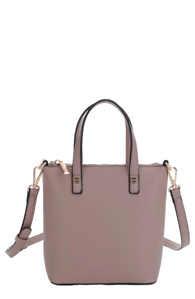 Mali + Lili Mia Mini Recycled Vegan Leather Crossbody Tote in Mushroom at Nordstrom