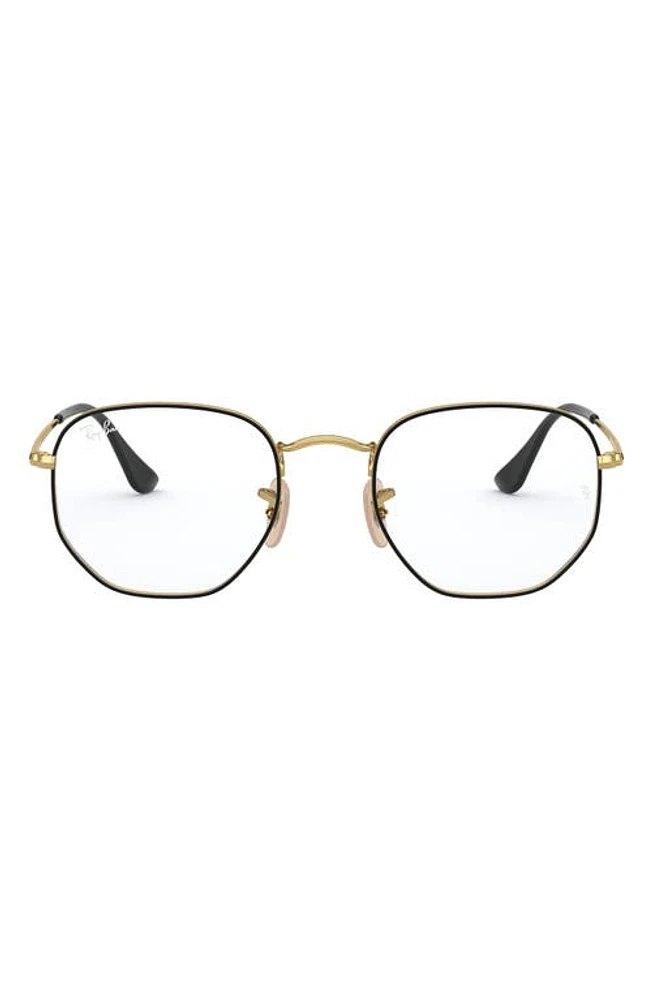 Ray-Ban Unisex 56mm Hexagonal Optical Glasses in Gold at Nordstrom